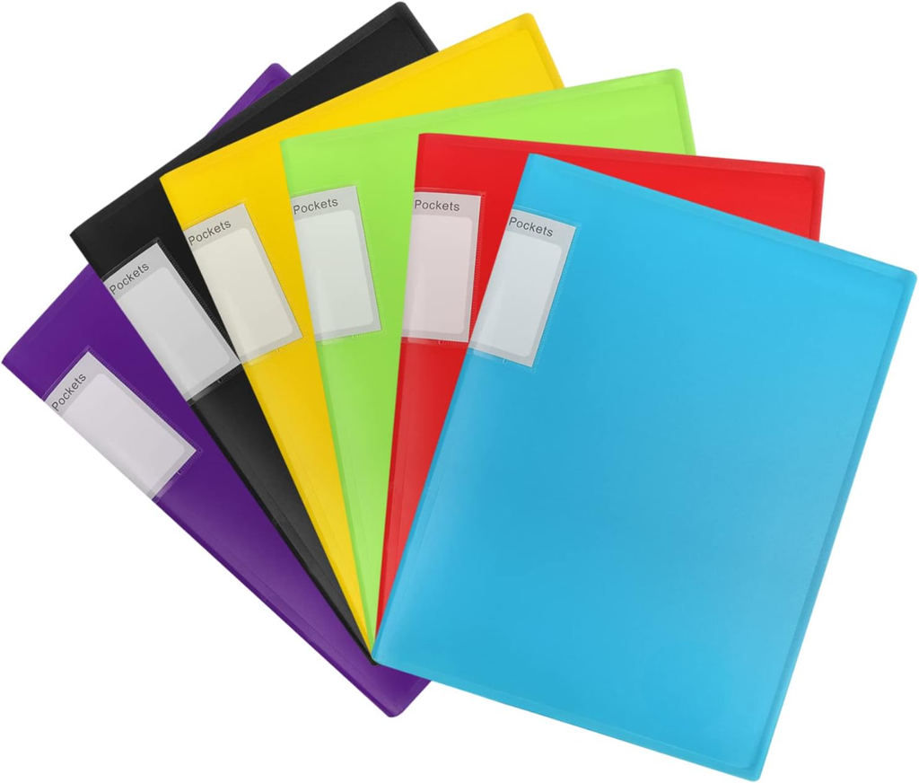 A4 Clear Display Book / Presentation Folder 20/30/40 Pockets in Blue/Red/Green/Yellow/Black/Purple