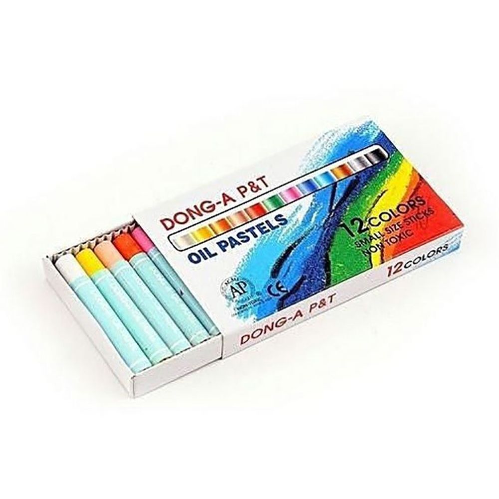 Dong-A Short Round Stick Oil Pastels Set of 12 Colors