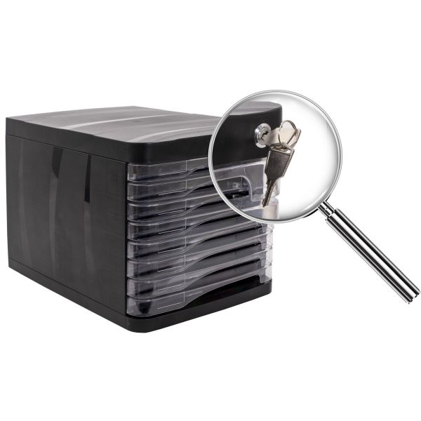 Ark Desktop Drawer Unit - 8 Drawers with Lock