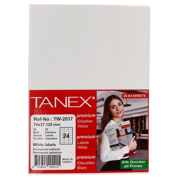 Tanex A4 Printer/Copier Labels - 70 x 37.125 mm