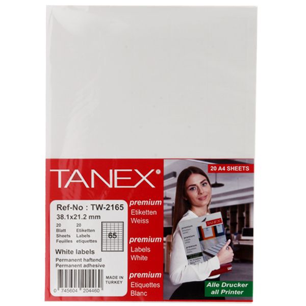 Tanex A4 Printer/Copier Labels - 38.1 x 21.2 mm