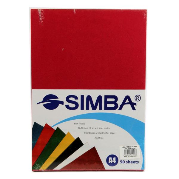 Simba Streaked Pattern A4 Colored Paper 200gsm Pack of 50