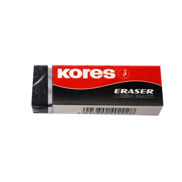 Kores KE- 20 PVC Eraser - Black - Paper Sleeved - 60 X 21 X 10 mm - Model 40202