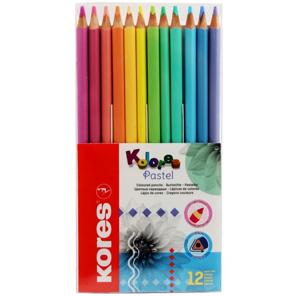 Kores Kolores Pastel Colored Pencils - Pastel Colors - Trendy & Pretty Pastel Shades for White - Dark And Craft Paper - Pastel Pencils in a Box for Children - Artists