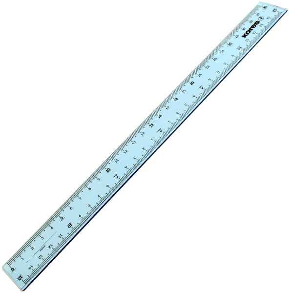 Kores - 30cm Transparent Ruler with Inking Edge for Kids and Students, Lightweight, School and Office Supplies Assorted Colors Model 42130
