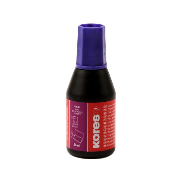 Kores Stamp Pad Ink 28 ml with Ink Dispenser High Grade Formula