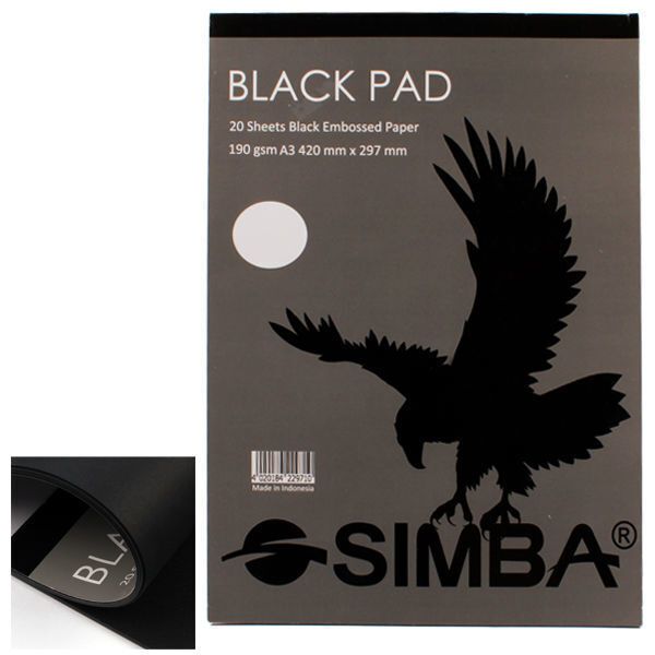 Simba Black Drawing Pad - Various Sizes