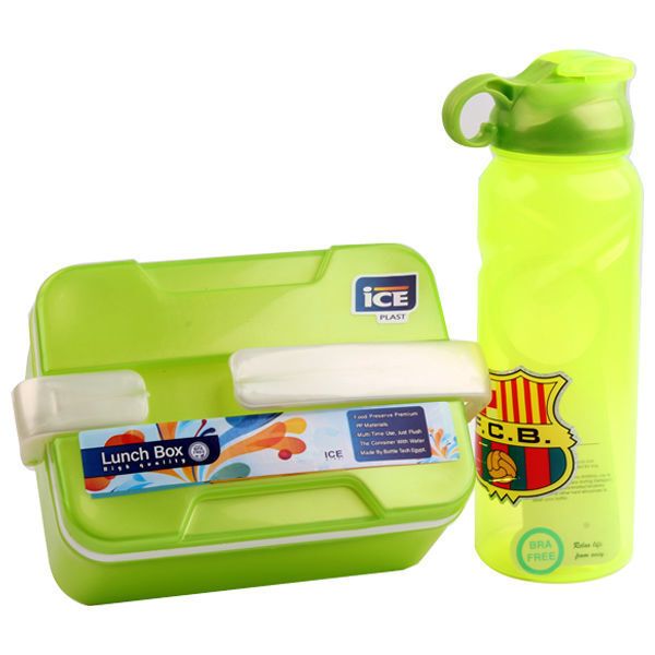 Ice Plast Lunch Box and Rocket Water Bottle Combo