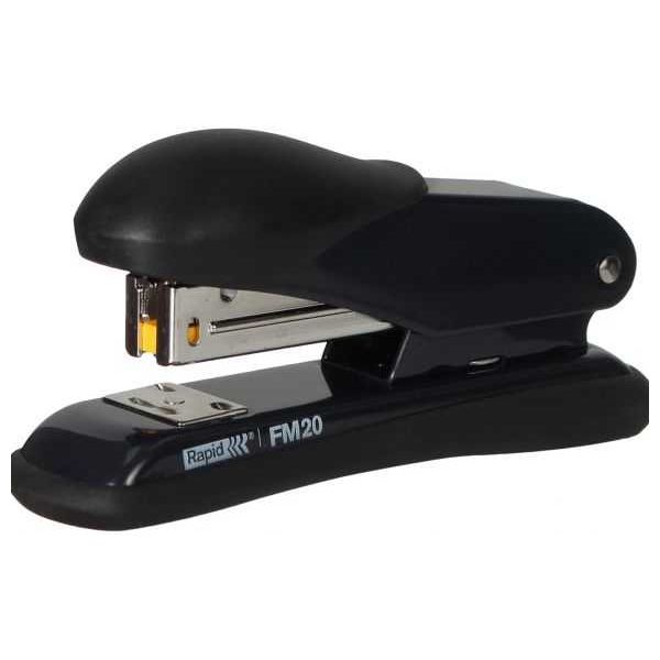 Rapid Plastic Stapler - 20 Sheets - Lightweight and Durable - Black