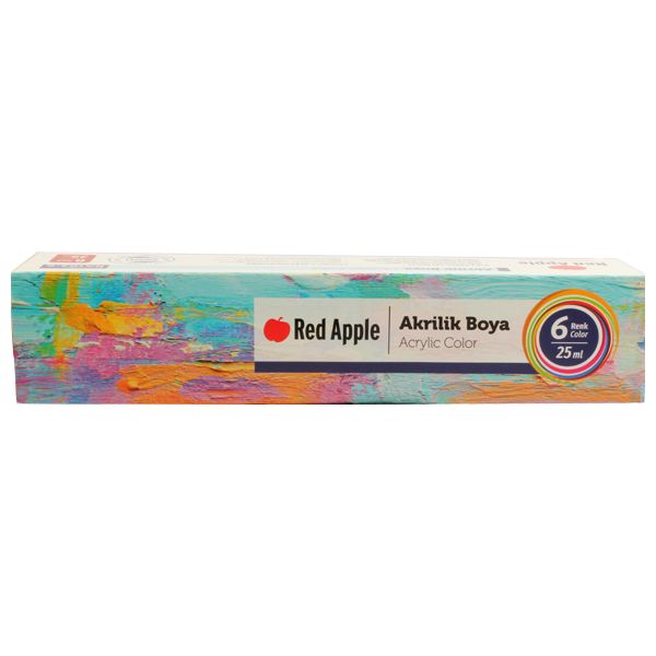 RED APPLE Acrylic Paint Set, 6 Colors, 25ml