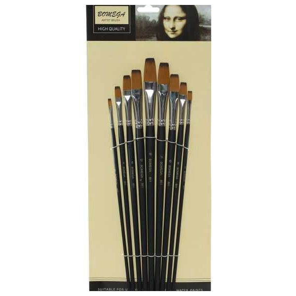 Brushes Set A801, 9 Pieces - Black Wood