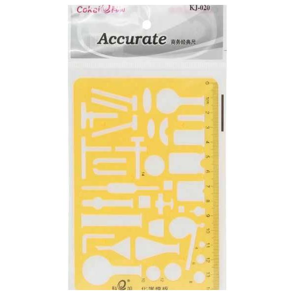 Chemistry Stencil Ruler, Bd40 - Yellow