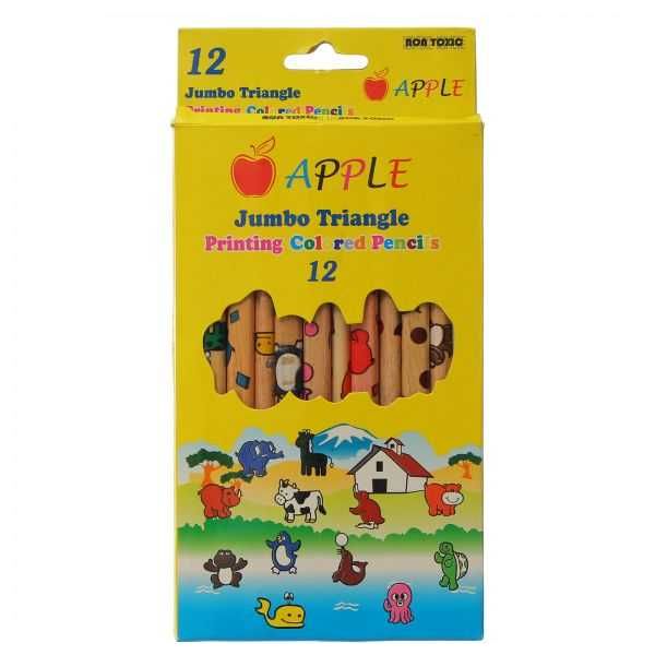Apple Tri-Grip Jumbo Color Pencils Set of 12 Colors