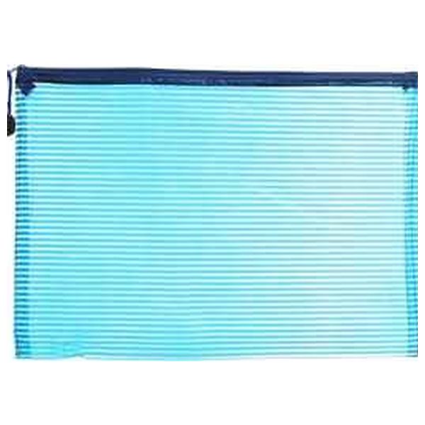 Apple 8857-F Plastic Zipper File - Striped Blue