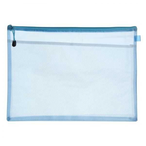 Apple 758A H100 Plastic Zipper File - A3 Size - Light Blue