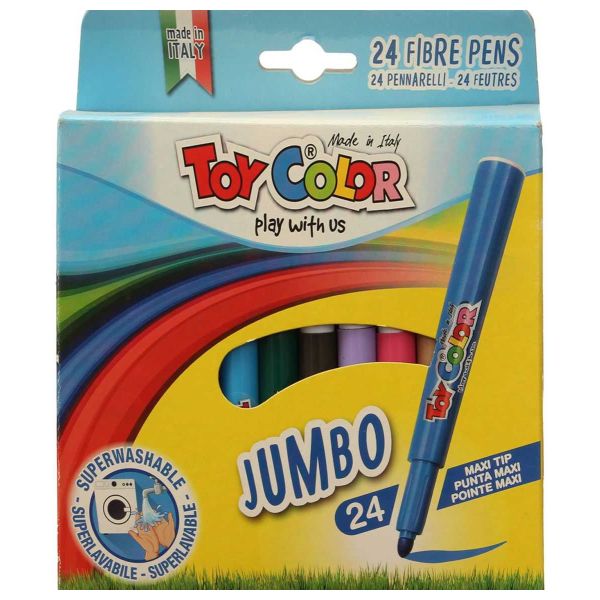 Toy Color Jumbo Felt Tip Color Markers - Set of 24 Colors