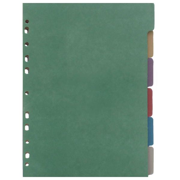 Apple Colored Paper Index Divider - 6 Tabs