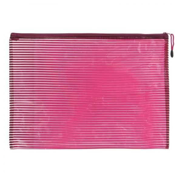 Apple Plastic Zipper File - Pink