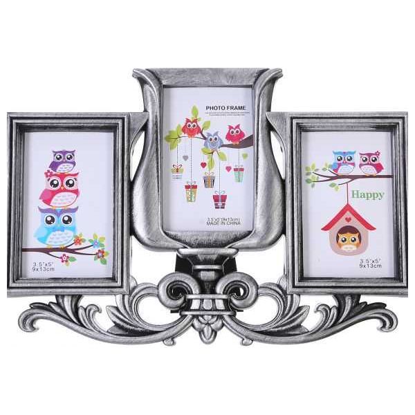 El Maayergy Photo Frame H622, Silver, 3 Pictures, 5x3.5 cm