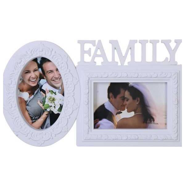 White Photo Frame for 2 Pictures - Family