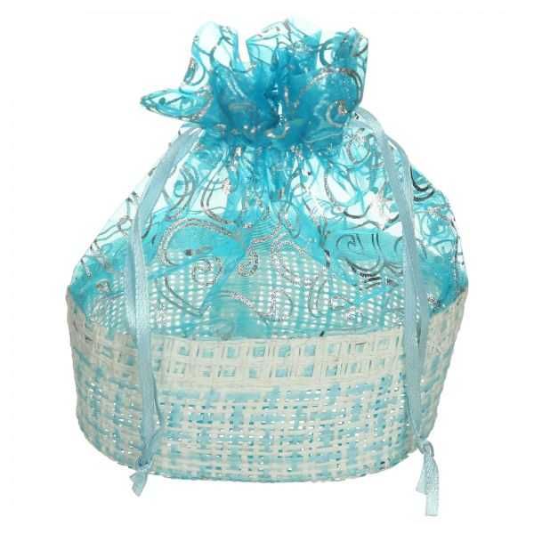 Baby Shower Gift Basket - Blue & White