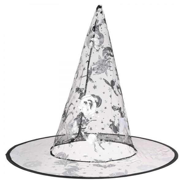 Silver and Black Witch Hat - Stylish and Fun