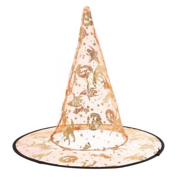 Gold and Black Witch Hat - Trendy and Fun