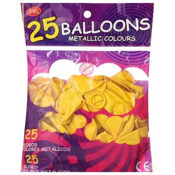 Yellow Party Balloons, Pack of 25 - Cheerful Decor