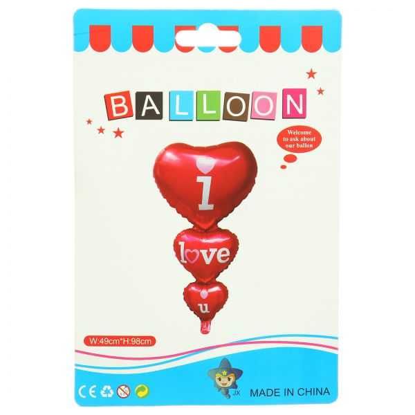 I Love You Helium Balloon - Red Heart Shape