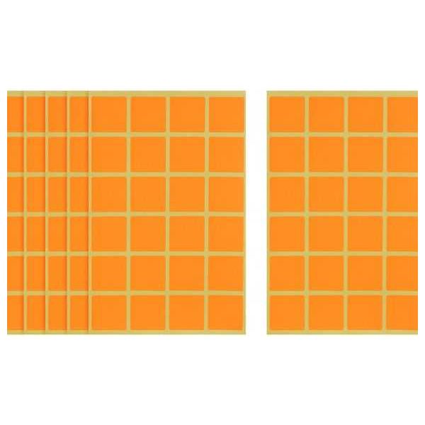 Apple Orange Square Stickers - 6 Sheets, 24 x 24 mm