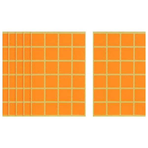 Apple Orange Square Stickers - 6 Sheets, 24 x 24 mm