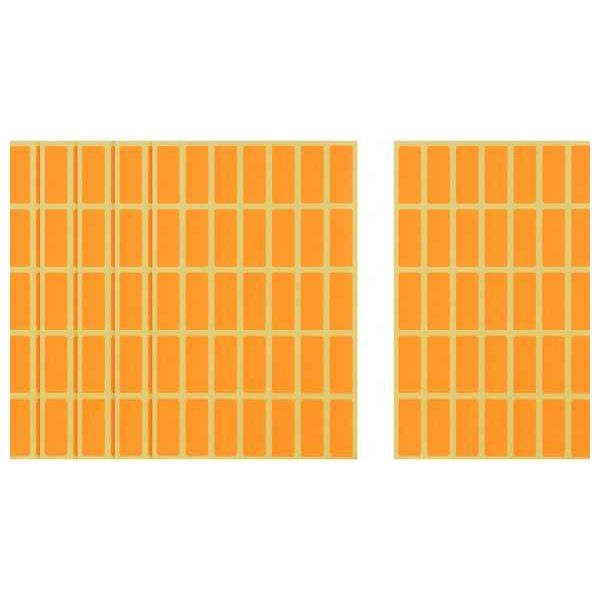 Apple Orange Rectangle Stickers - 6 Sheets, 30 x 12 mm