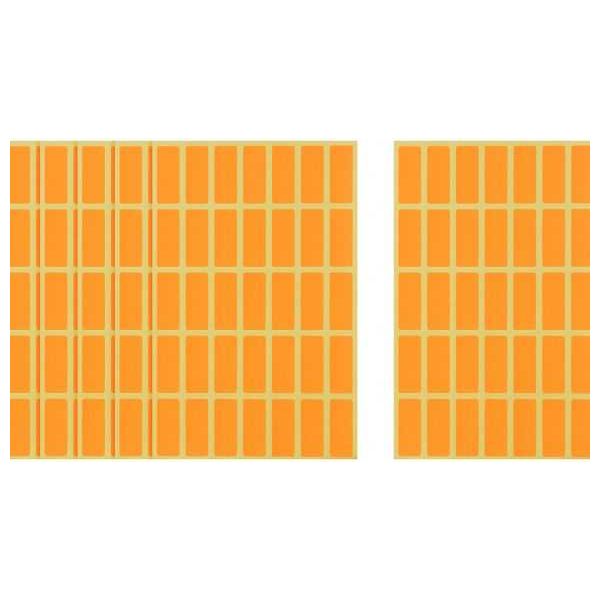 Apple Orange Rectangle Stickers - 6 Sheets, 30 x 12 mm