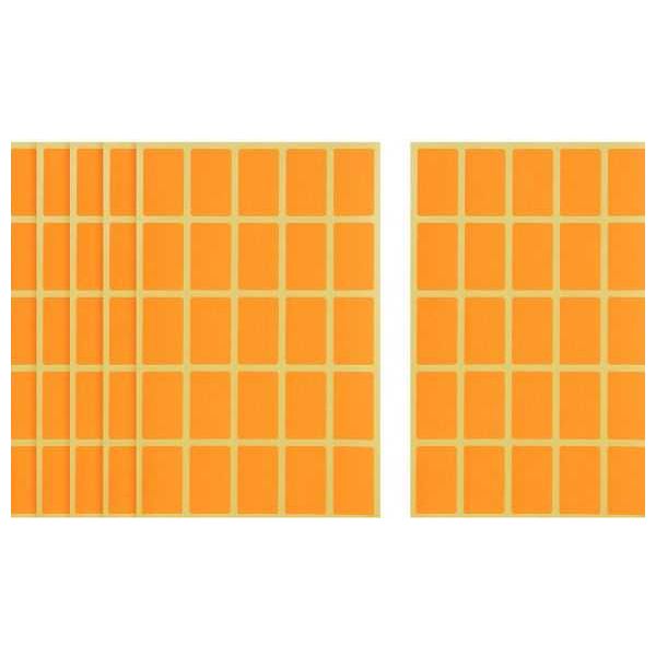 Apple Orange Rectangle Stickers - 6 Sheets, 30 x 18 mm