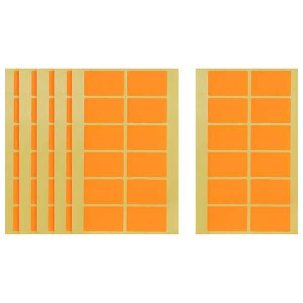 Apple Orange Rectangle Stickers - 6 Sheets, 45 x 25 mm