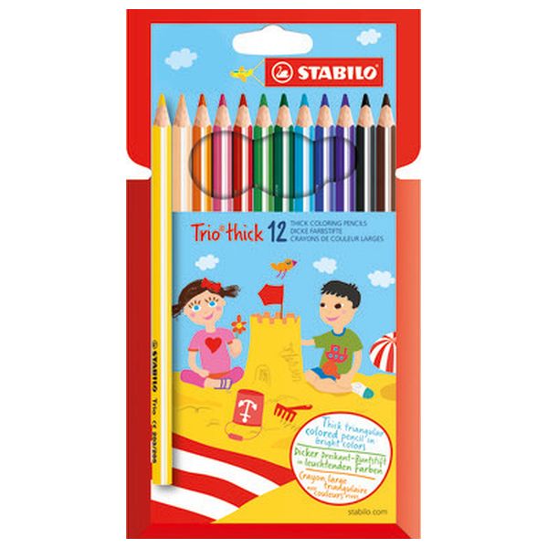 Stabilo Trio Thick Color Pencils, Set of 18 Assorted Colors