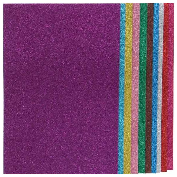 Apple Glitter Foam Sheets - A4, Multi Color