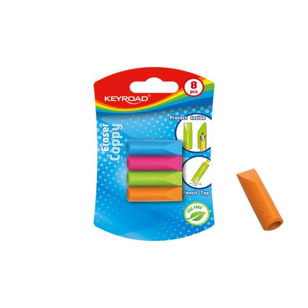 Keyroad Pencil Cap Erasers - 8-Pack