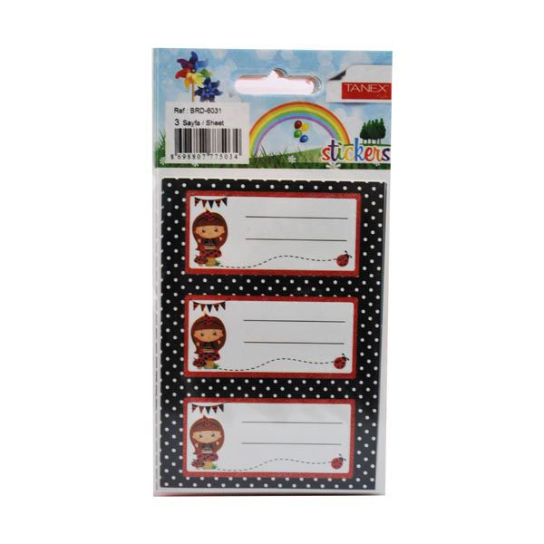 Tanex School Labels 3 Shapes 3 Sheets Model BRD6031