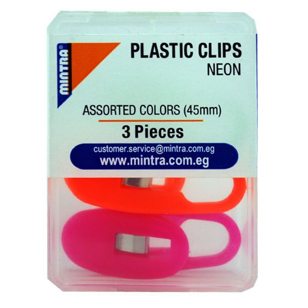 Mintra Paper Clips Fluorescent 45 mm 3 Pieces Model 96950