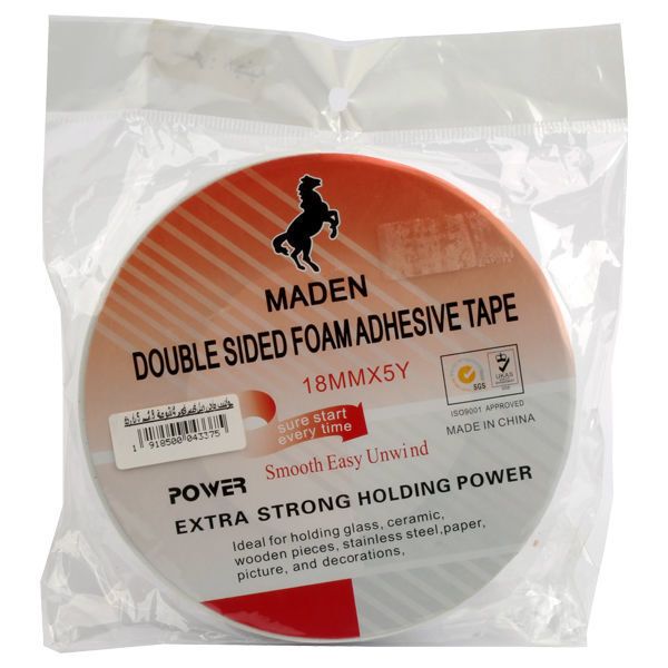 Maden Double-Faced Foam Tape, 3/4 inch, 1.8 cm, 5 Yards