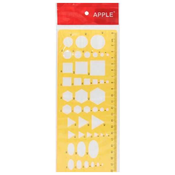 Apple Shapes Stencil Ruler - Orange