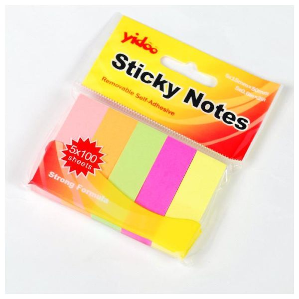 Yidoo Sticky Notes – 50x15 mm, 5 Colors, Model Y02-5