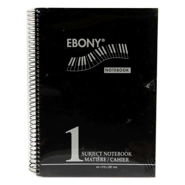 Mintra One Subject Notebook - 192 Sheets Black Cover A4