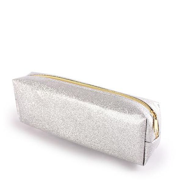 Silver Glitter Pencil Case, NO: M-191