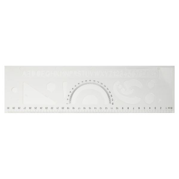 Lettering Template with Protractor, 30 cm, Set of 2