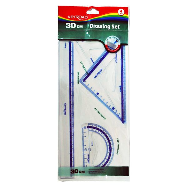 Keyroad 4-Piece Transparent Geometry Set, Model KR971429