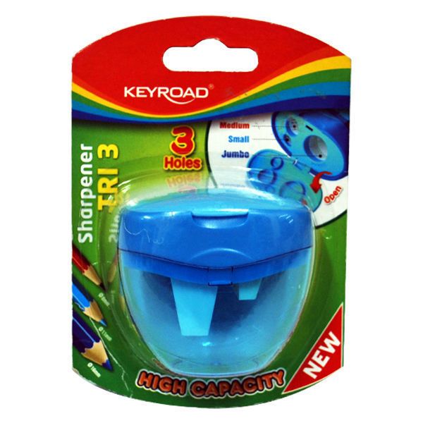 Keyroad 3-Hole Plastic Sharpener with Metal Blade