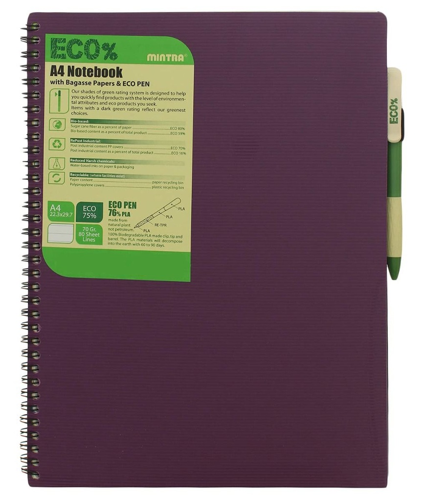 Mintra A4 Notebook - 80 Sheets