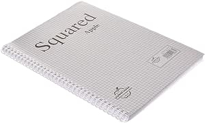 Maayergy A4 Spiral Grid Notebook - 100 Sheets, 70 GSM, 0.5cm Squares, Durable Cover for School & Home